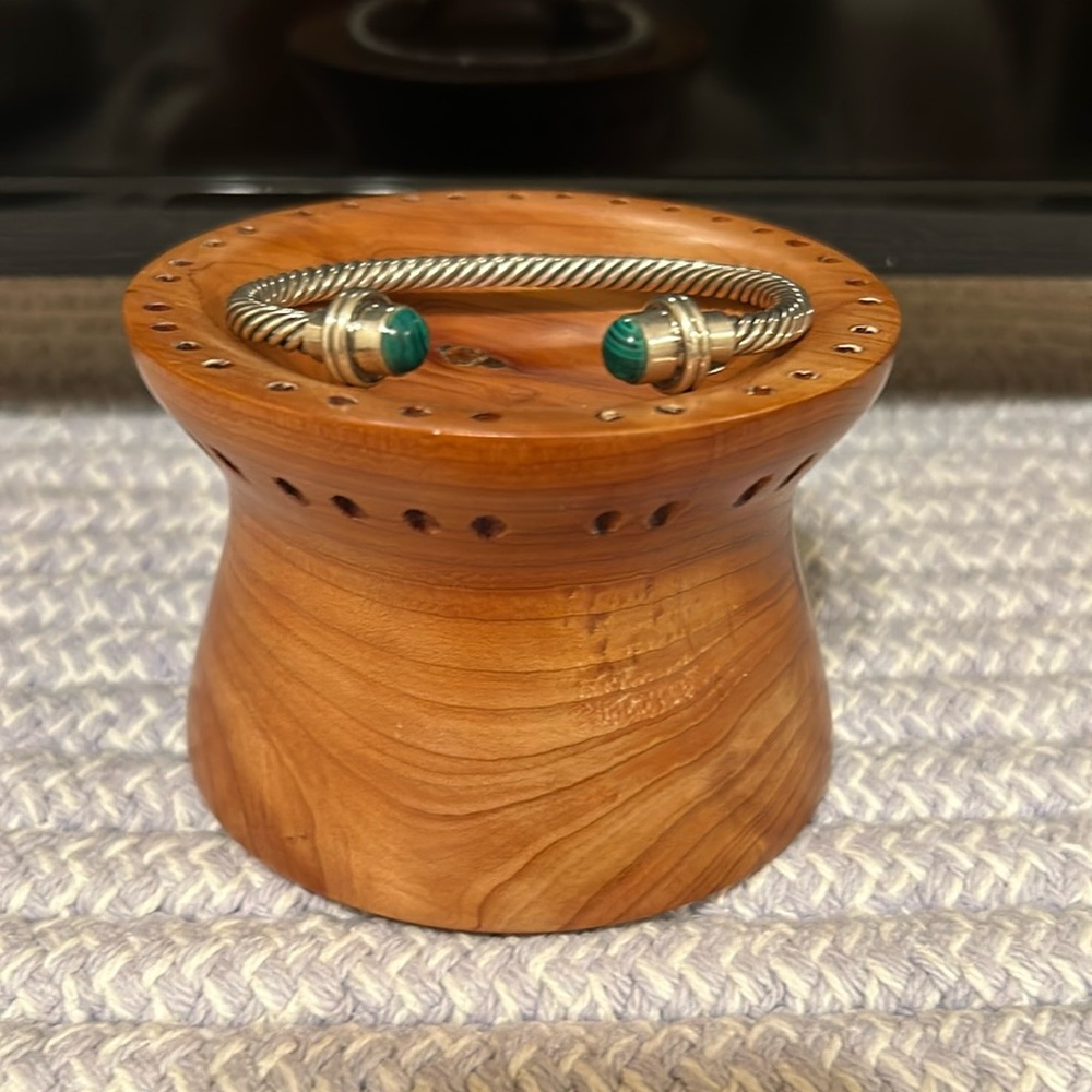 Sterling-Malachite Cuff Bracelet
